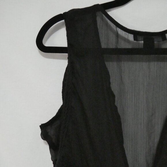 ATMOSPHERE | large | Black Sheer Sleeveless Nightgown With Tie Waist - Picture 11 of 16